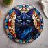 Cat Black Glass Suncatcher Worktop Saver